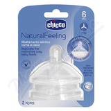 CHICCO Dudlk Nat. Feel. silikon na kai 6m+ 2ks