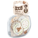 LOVI Dudl�k sv�t�c� silik. dyn. TEDDY LOVE 18m+ 2ks