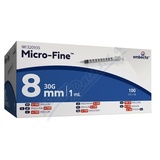 Embecta Micro-Fine U-100 inzul. st��k. 8mm 1ml 100ks