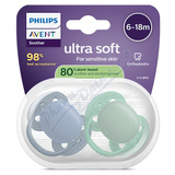 Philips AVENT Ultrasoft dudl�k 6-18m mod-zel. 2ks